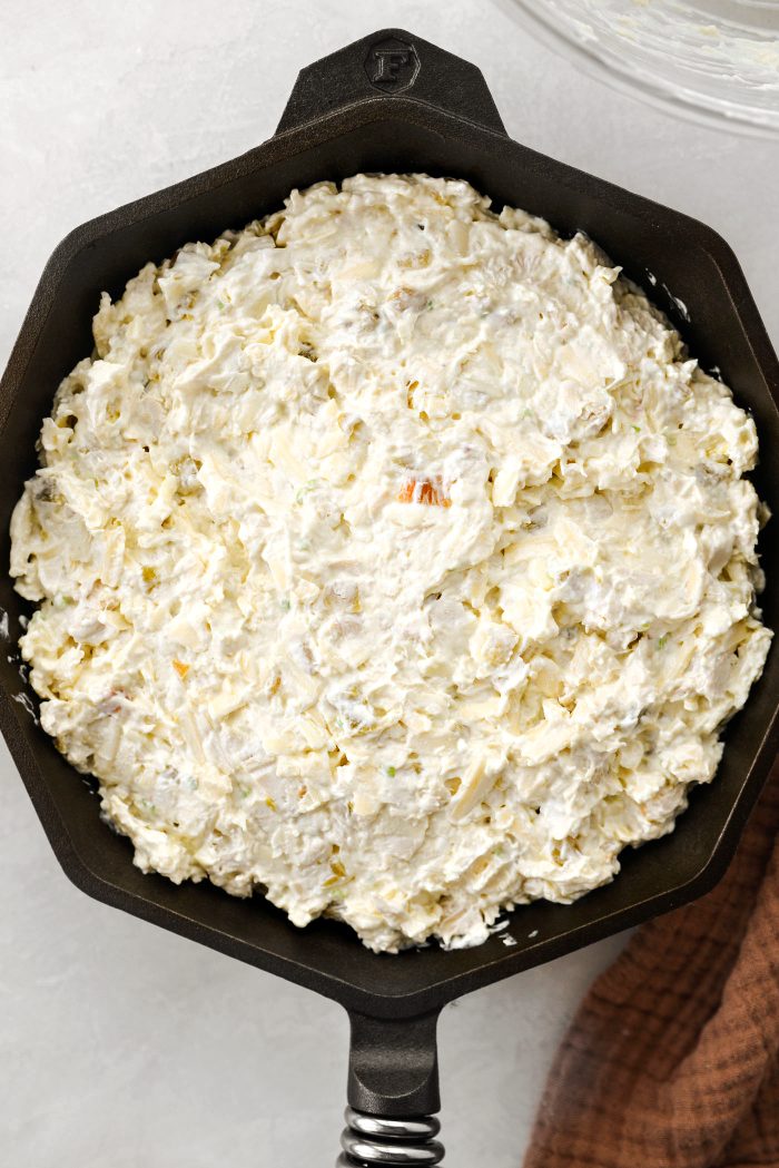 transfer dip to pan and spread evenly