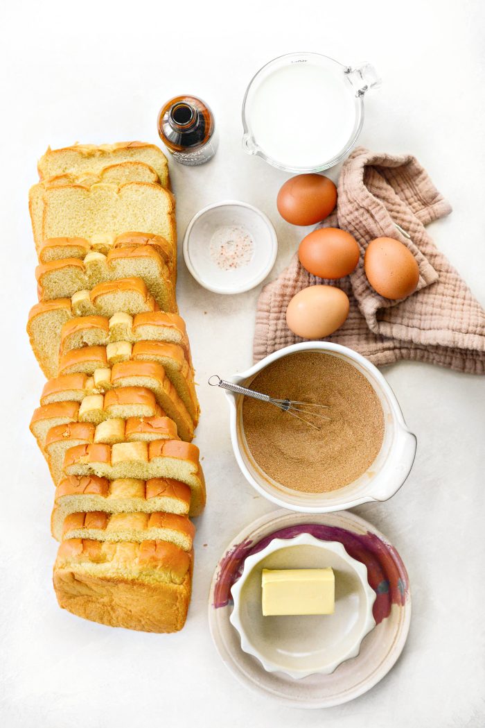 ingredients for Cinnamon Sugar French Toast