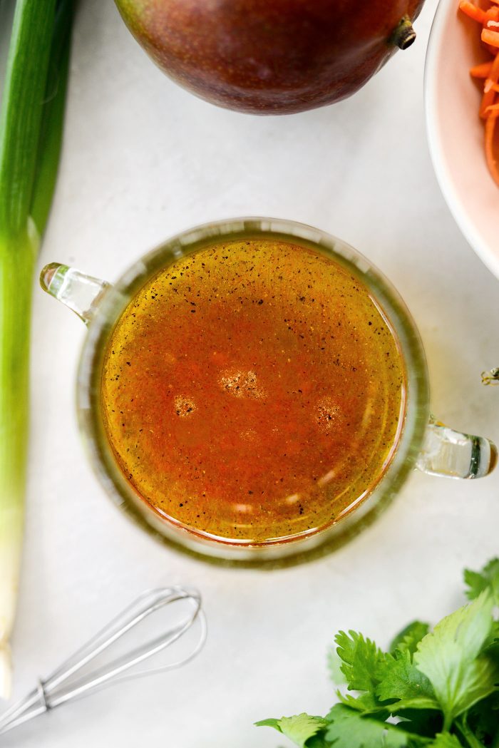 ingredients for dressing in bowl