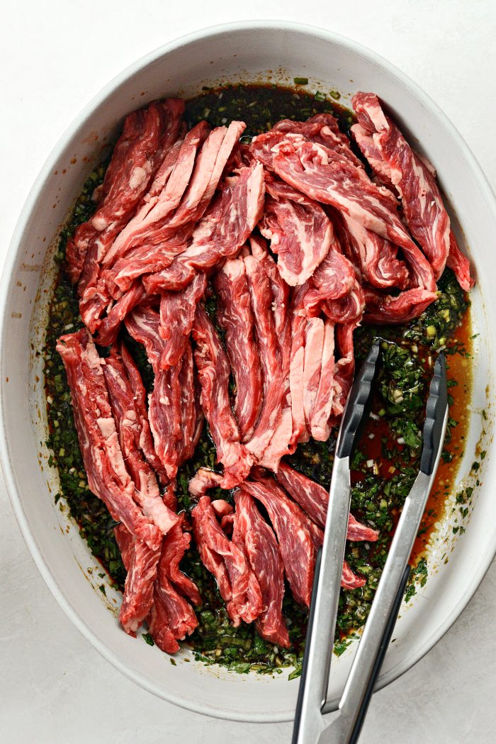 add steak to marinade