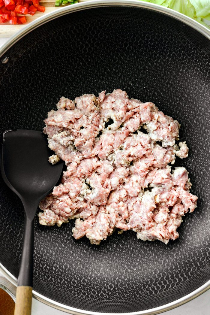 add in pork and let brown