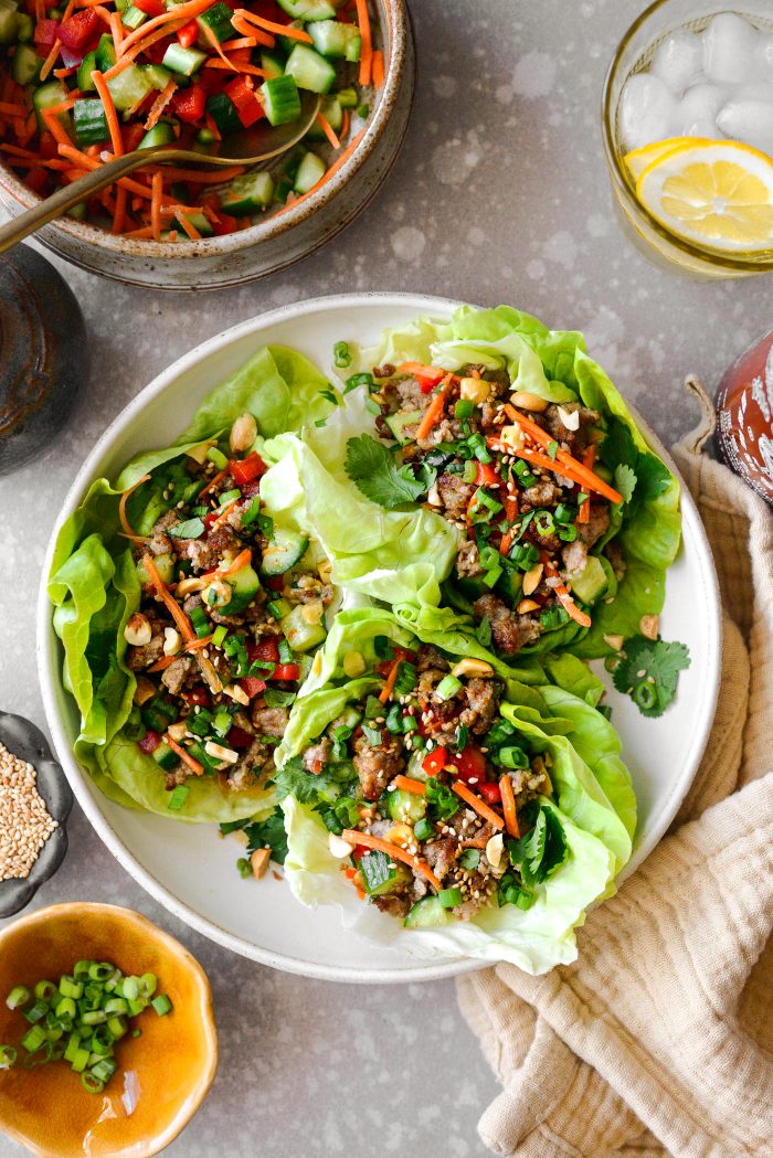 Spicy Pork and Veggie Lettuce Wraps