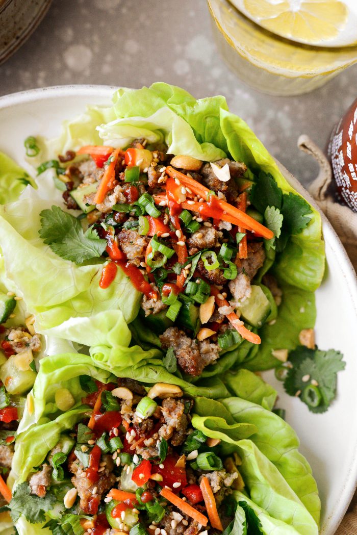 Spicy Pork and Veggie Lettuce Wraps