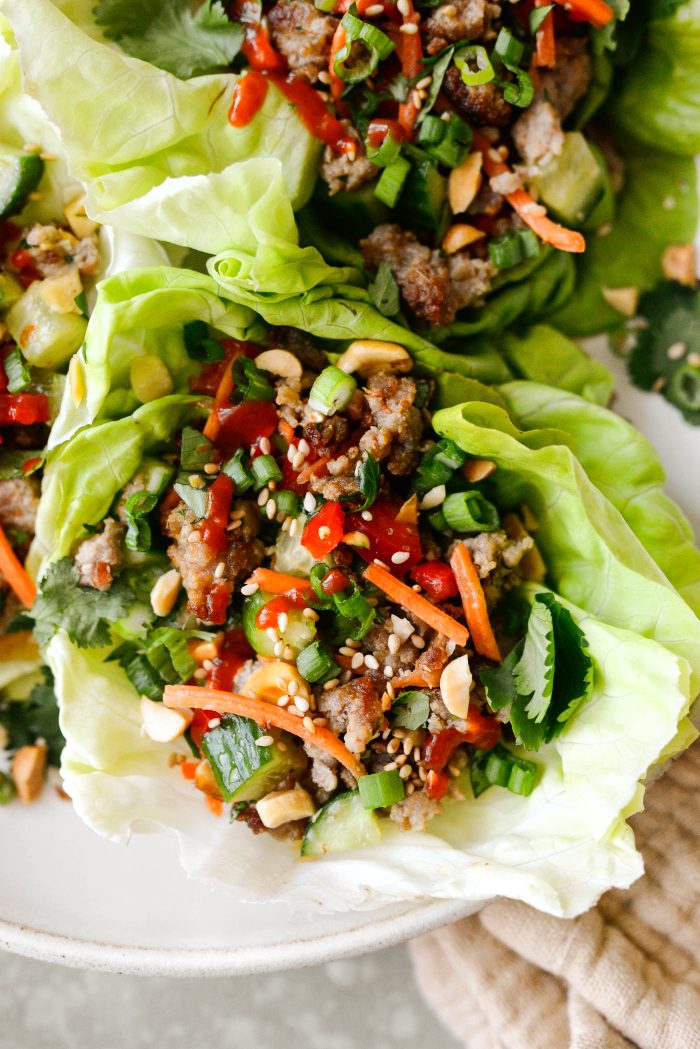 Spicy Pork and Veggie Lettuce Wraps