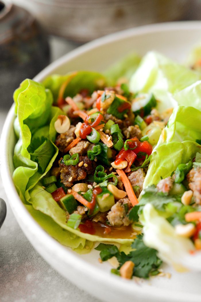 Spicy Pork and Veggie Lettuce Wraps