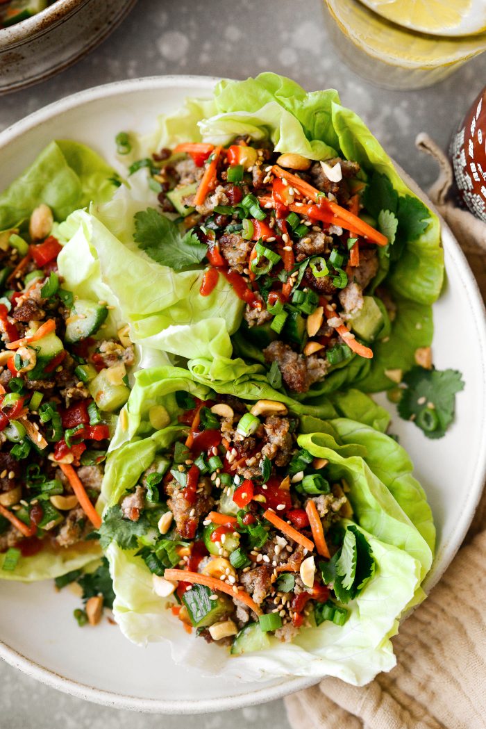 Spicy Pork and Veggie Lettuce Wraps