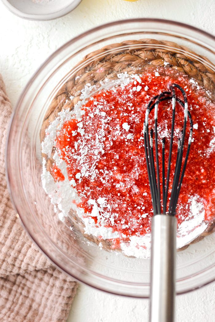 add powdered sugar to strawberry puree