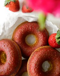 Buttermilk Cake Doughnuts with Strawberry Glaze
