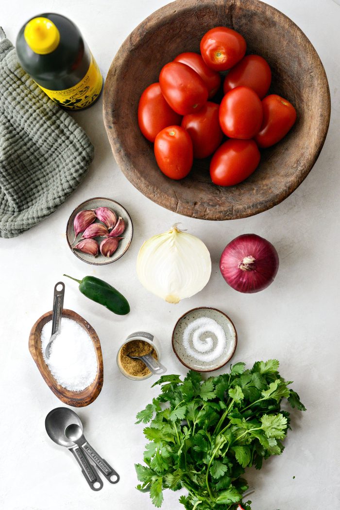 Roasted Tomato Salsa ingredients