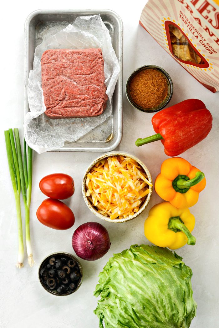 Ingredients for Loaded Taco Nachos