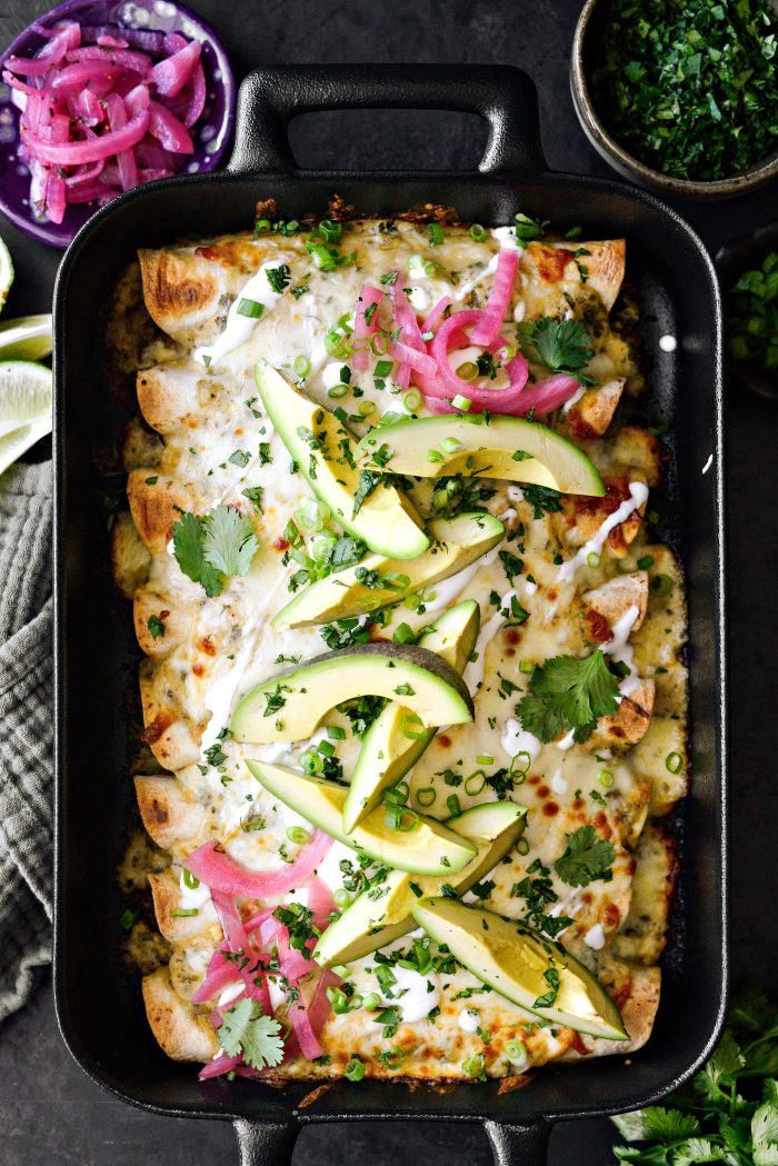 Cheesy Beef Enchiladas Verde
