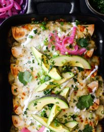Cheesy Beef Enchiladas Verde