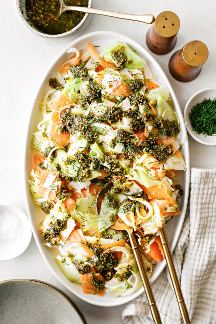 Melon fennel salad with pistachio oil