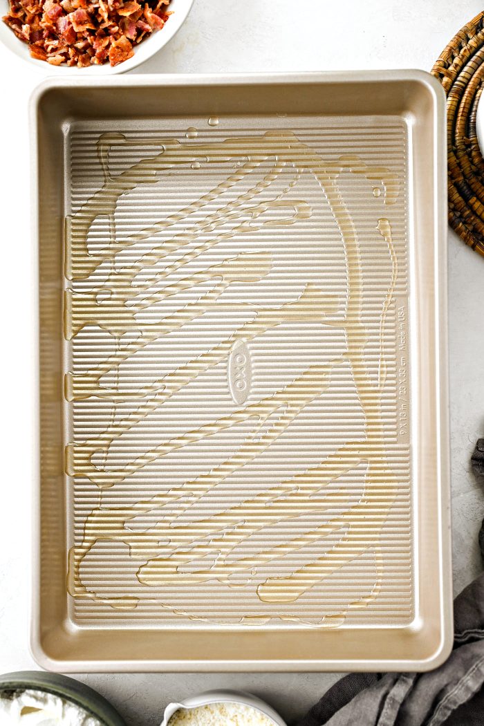 preheat oven and grease pan