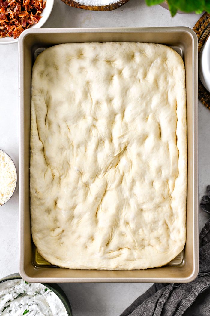 focaccia pizza dough second rise