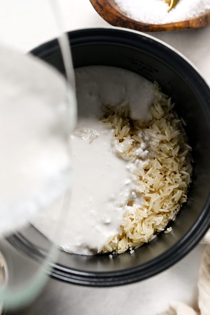 pour in coconut milk