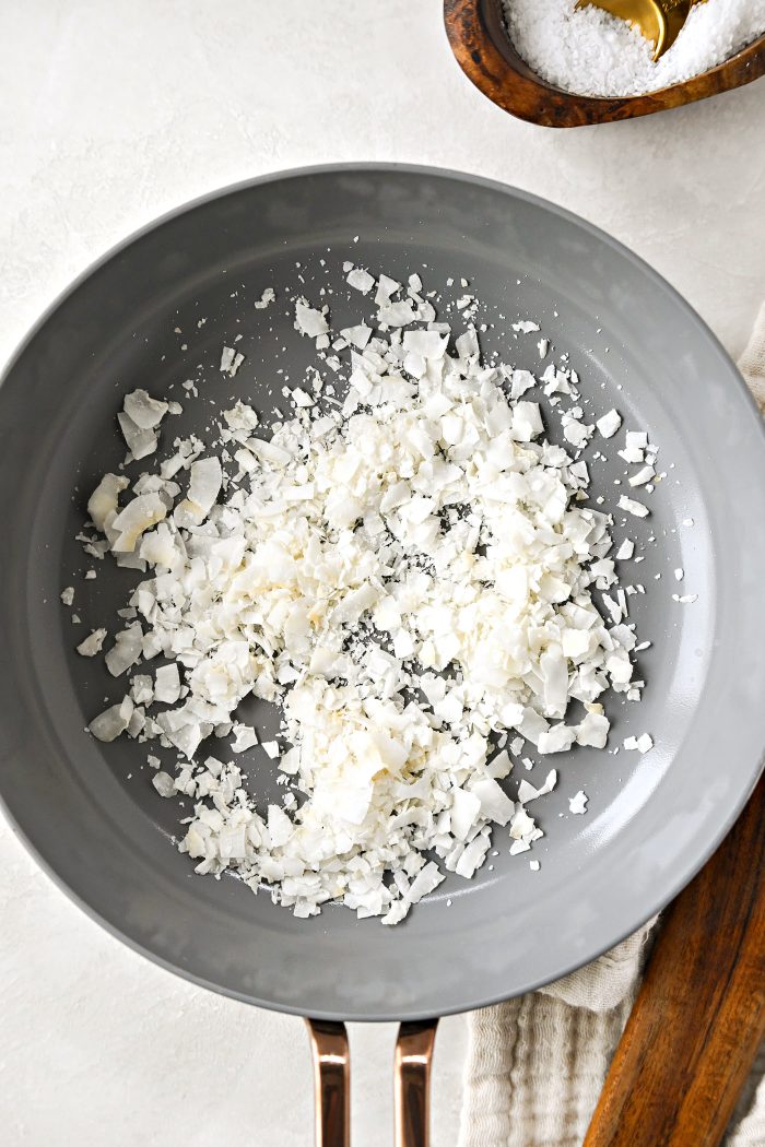 coconut in skillet
