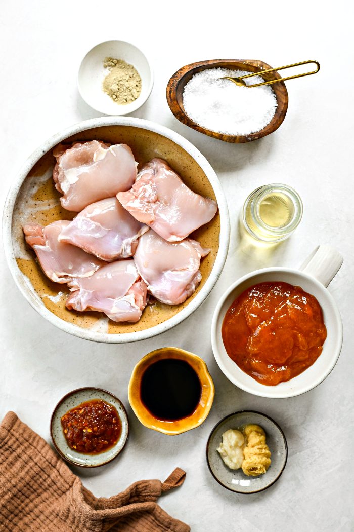 ingredients for Apricot Glazed Chicken Thighs