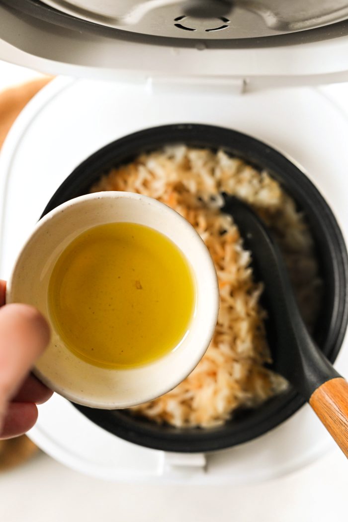 add in garlic infused oil