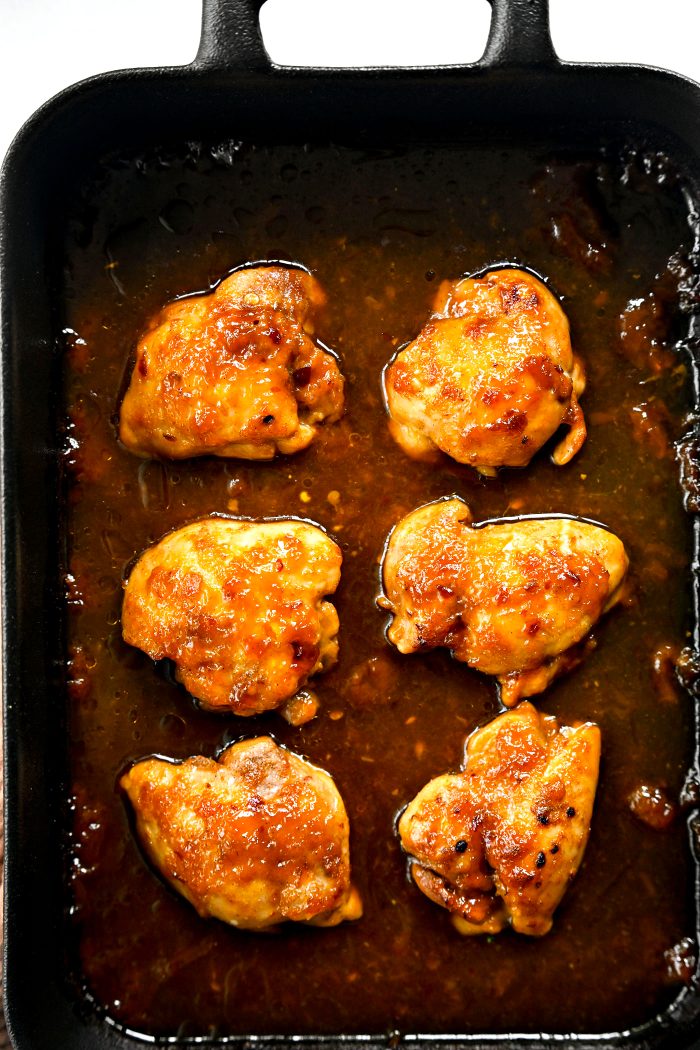 Baked Apricot Glazed Chicken Thighs