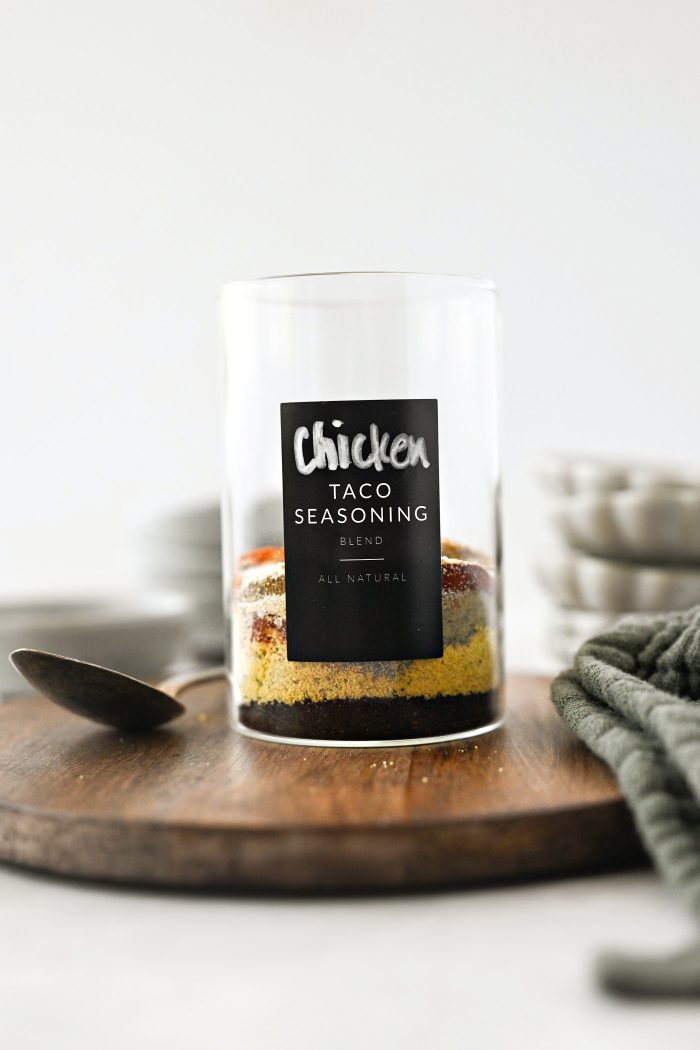 measure and add seasoning into a jar or bowl