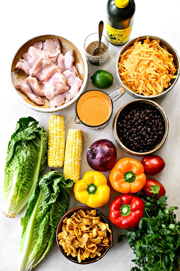Ingredients for Grilled Chicken Taco Salad