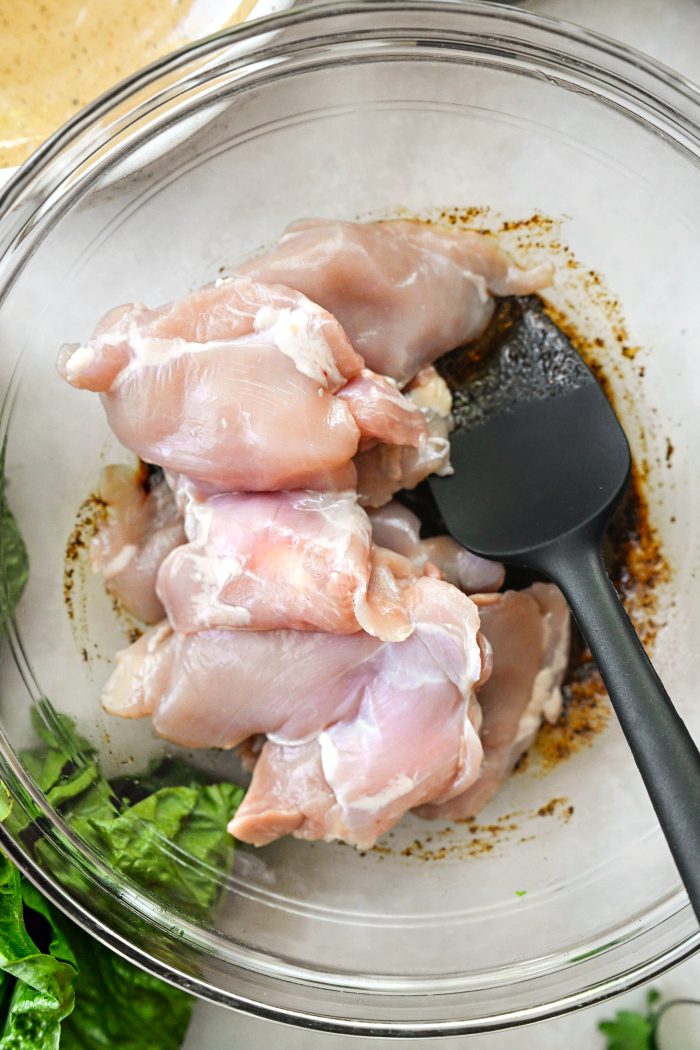add boneless skinless chicken thighs
