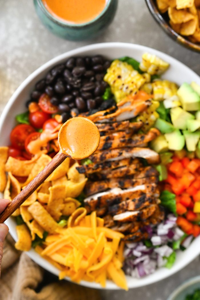 drizzle with dressing