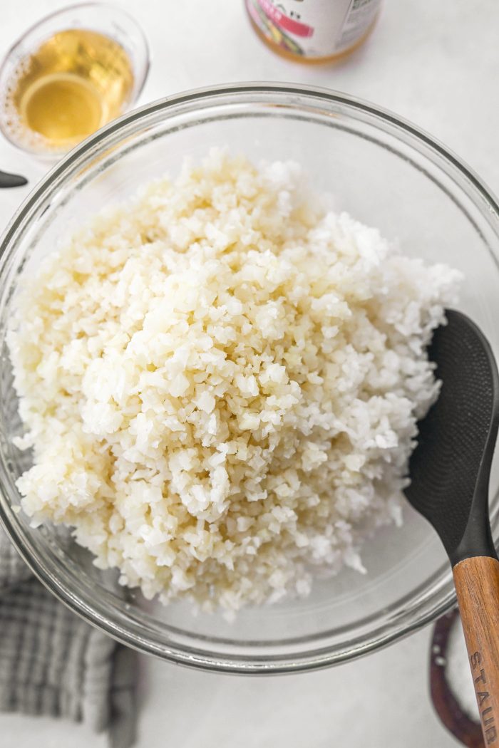 toss with steamed riced cauliflower