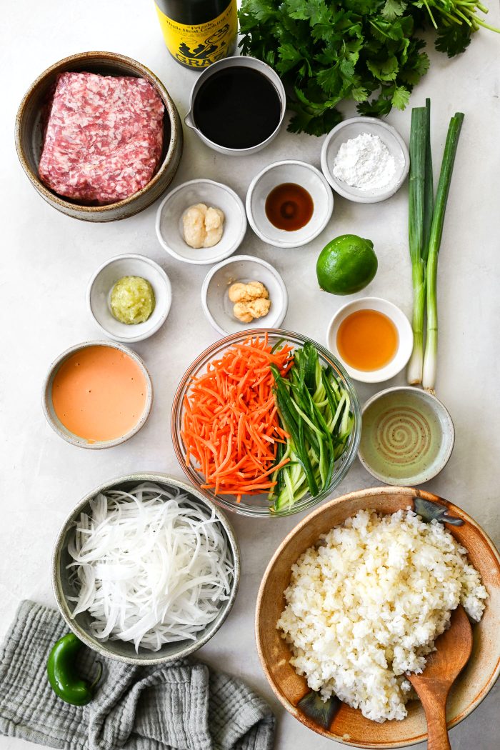 Ingredients for Banh Mi Rice Bowl