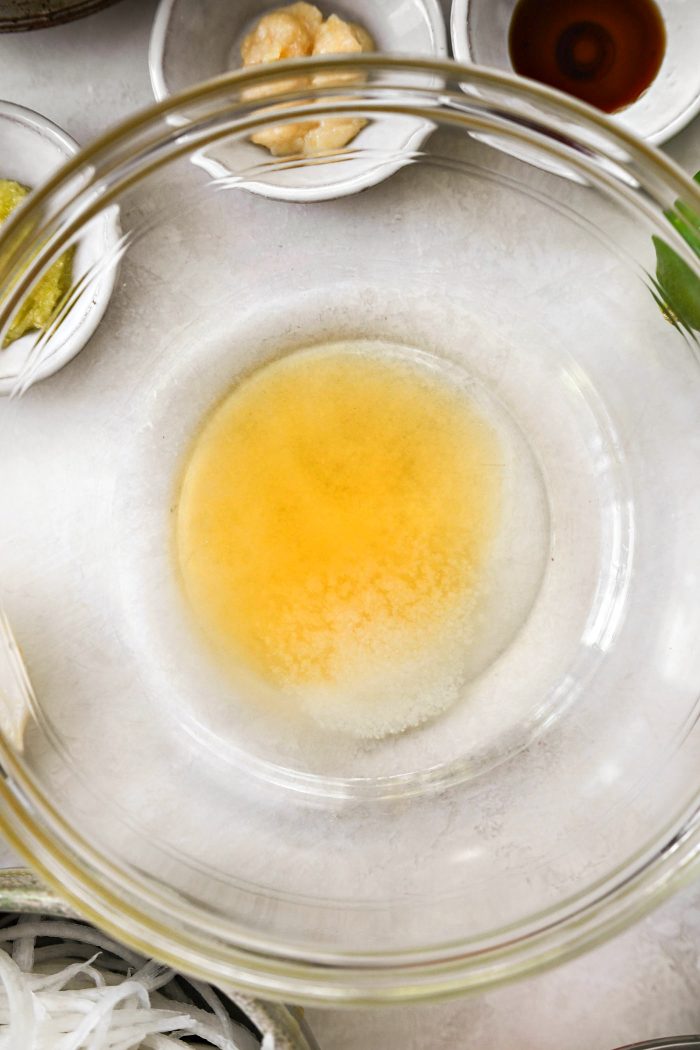 water, rice vinegar, honey and salt