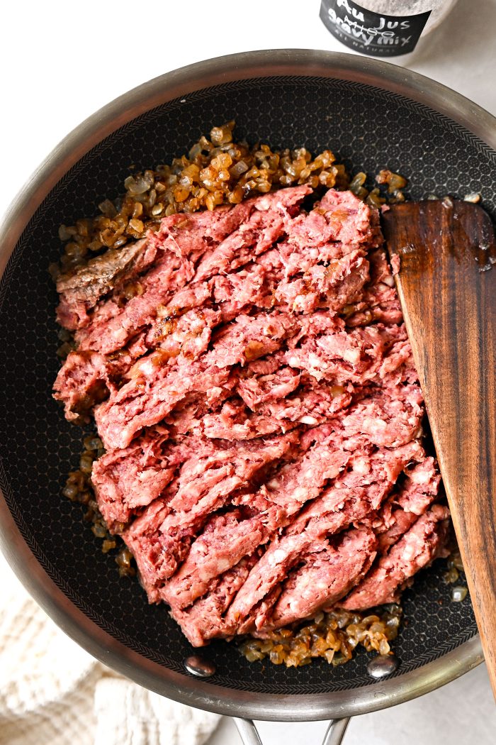 add in ground beef